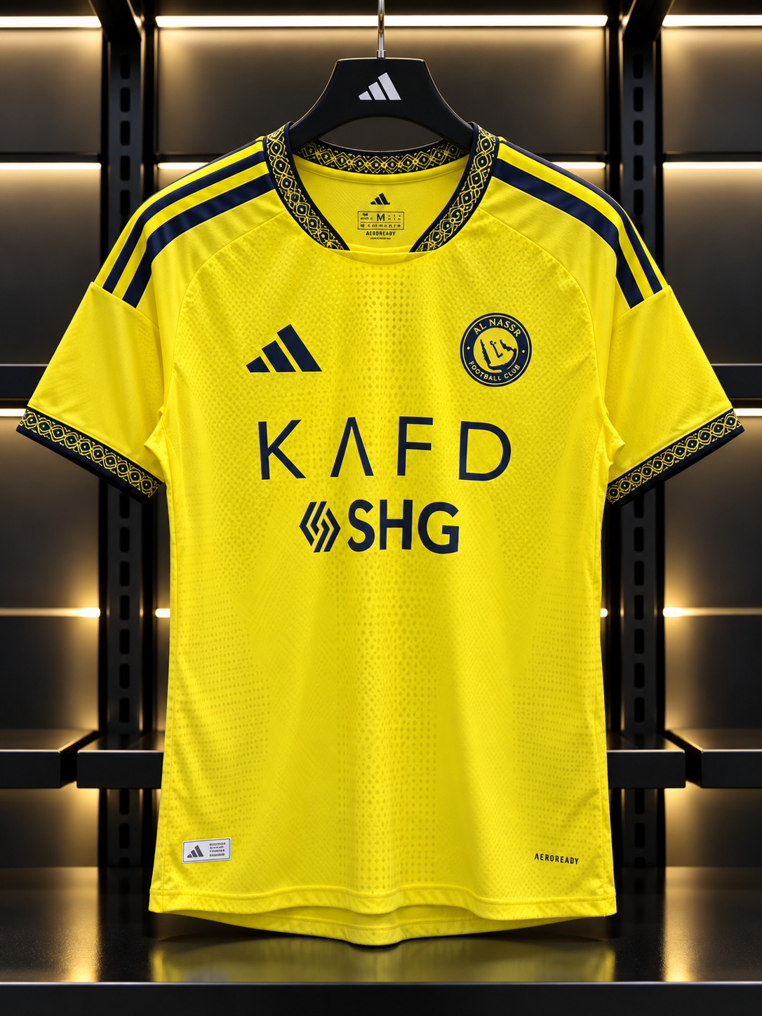 Al Nassr 2025/26 Home Jersey – Yellow & Navy adidas Football Shirt