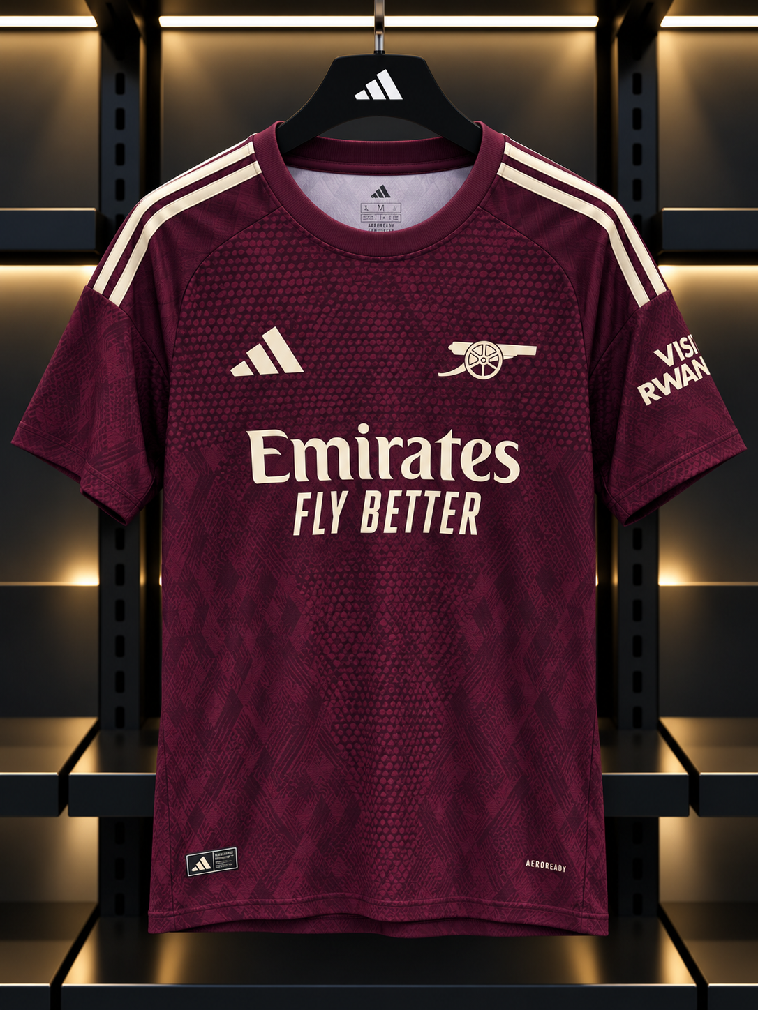 Arsenal Burgundy 2025/26 Third Jersey – adidas Football Shirt