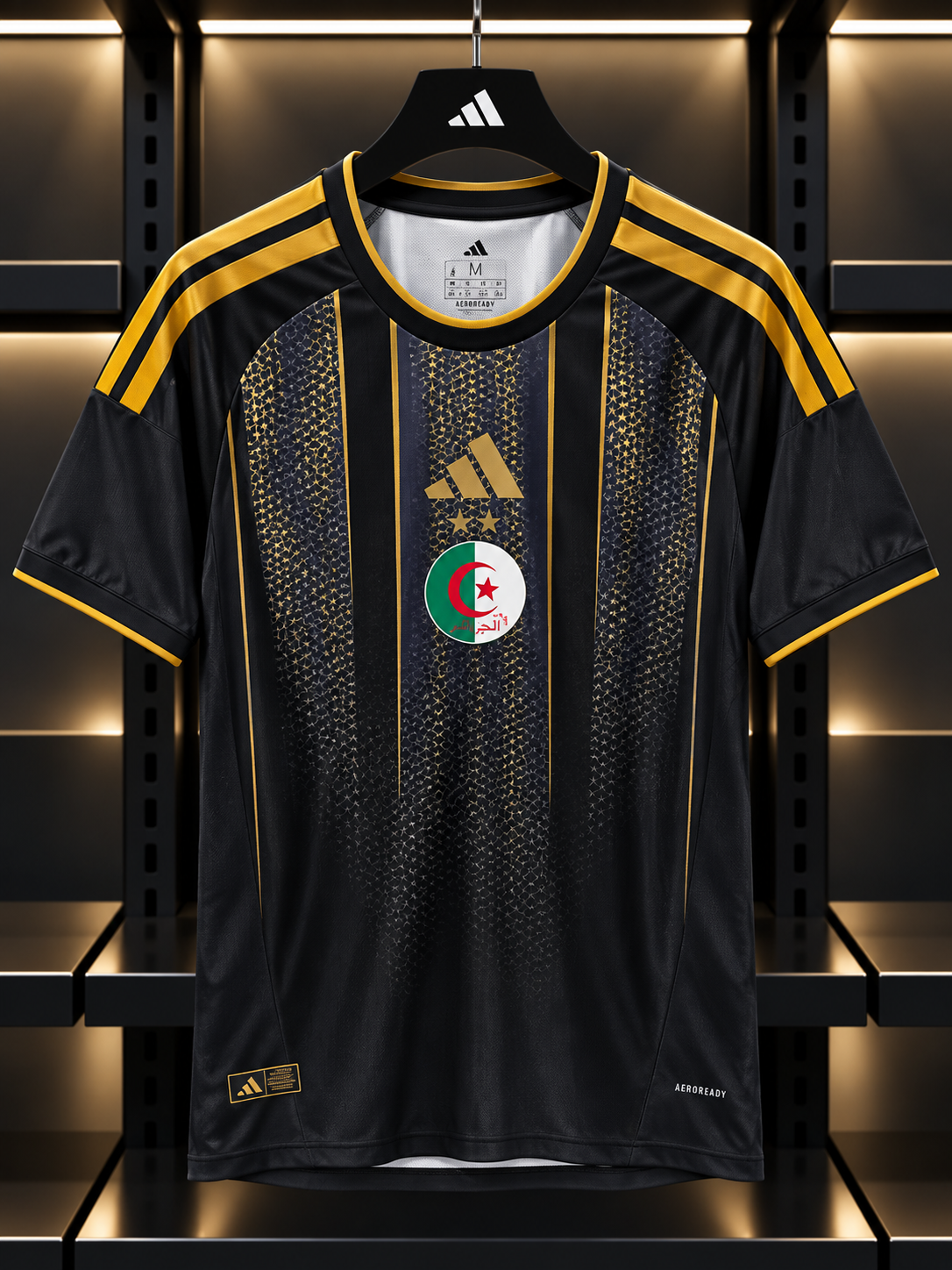 Algeria Black & Gold adidas Jersey – Premium Football Shirt 🇩🇿