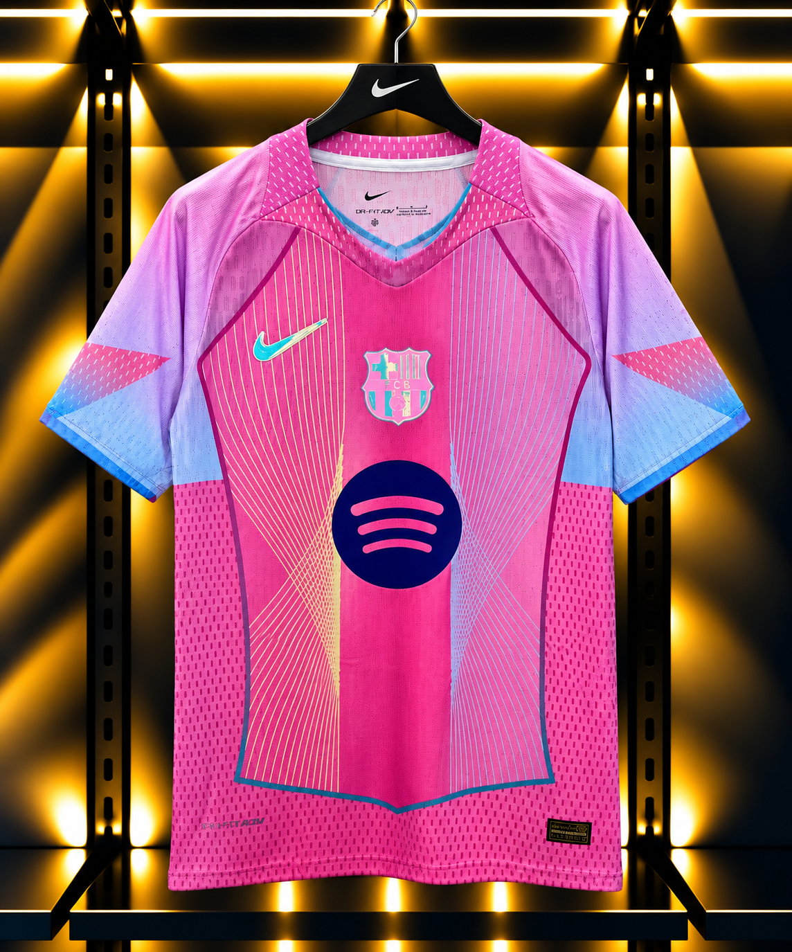 FC Barcelona Pink & Blue Special Edition Football Jersey – Spotify