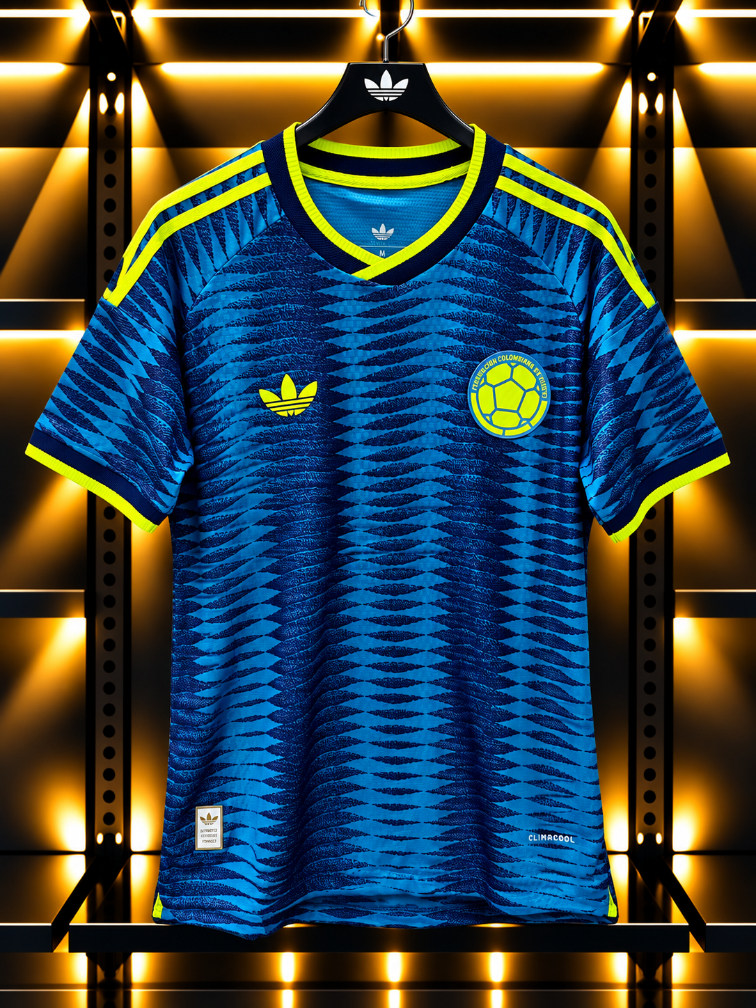 Colombia 2026 Away Football Jersey – Blue & Neon Yellow