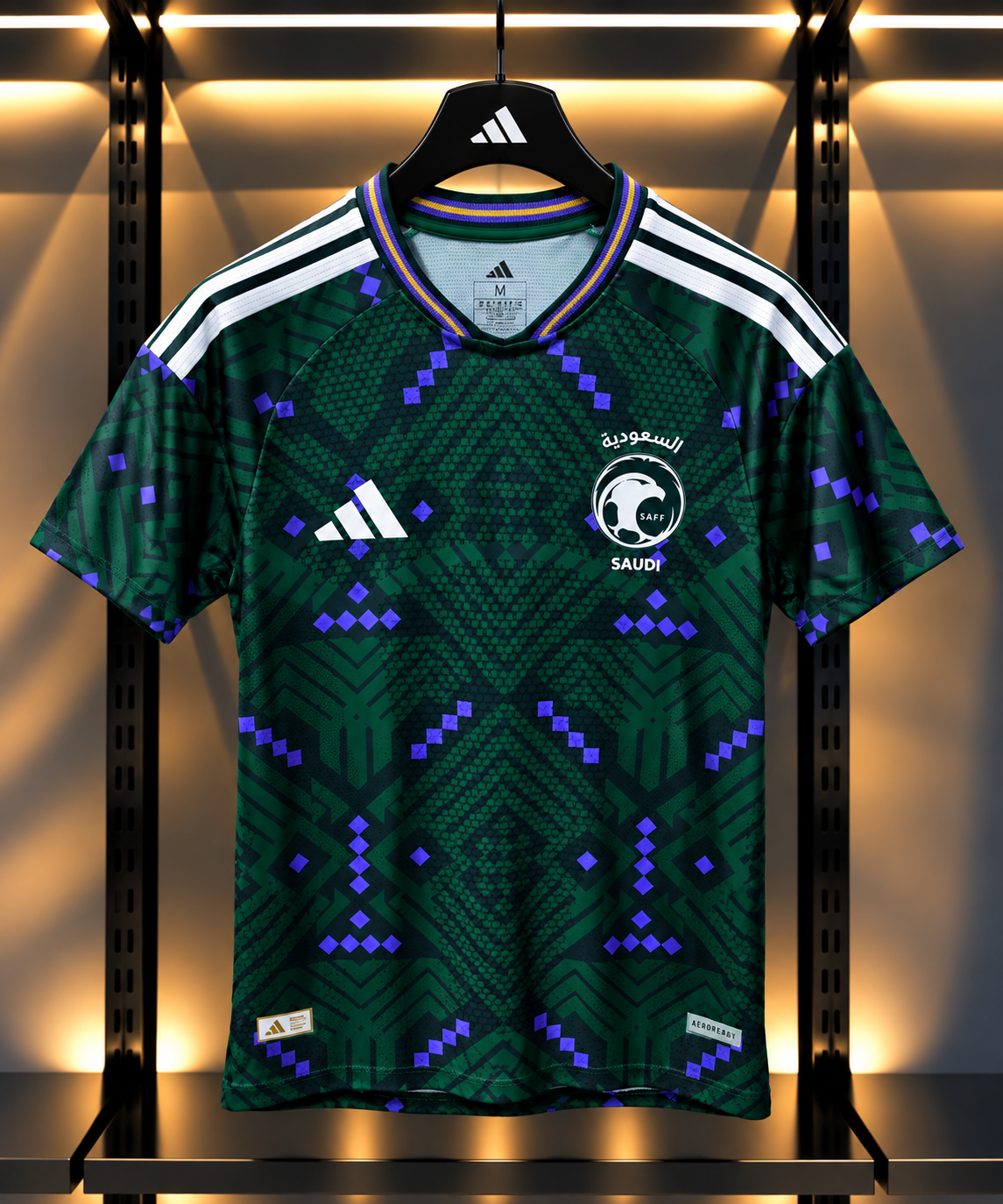 Saudi Arabia Football Jersey – Adidas | Green & Purple Geometric