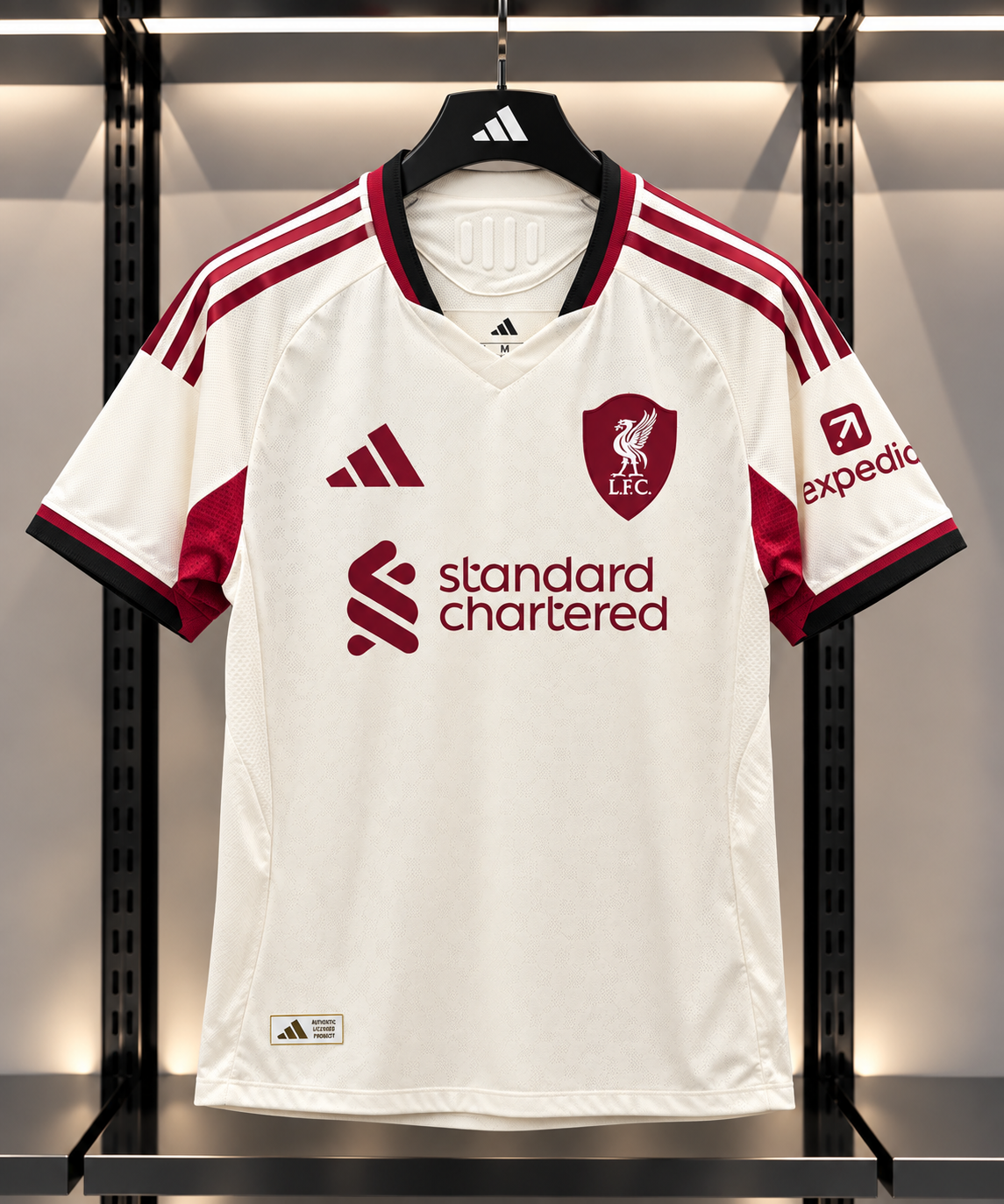 Liverpool FC Away Jersey – Cream & Maroon Football Shirt