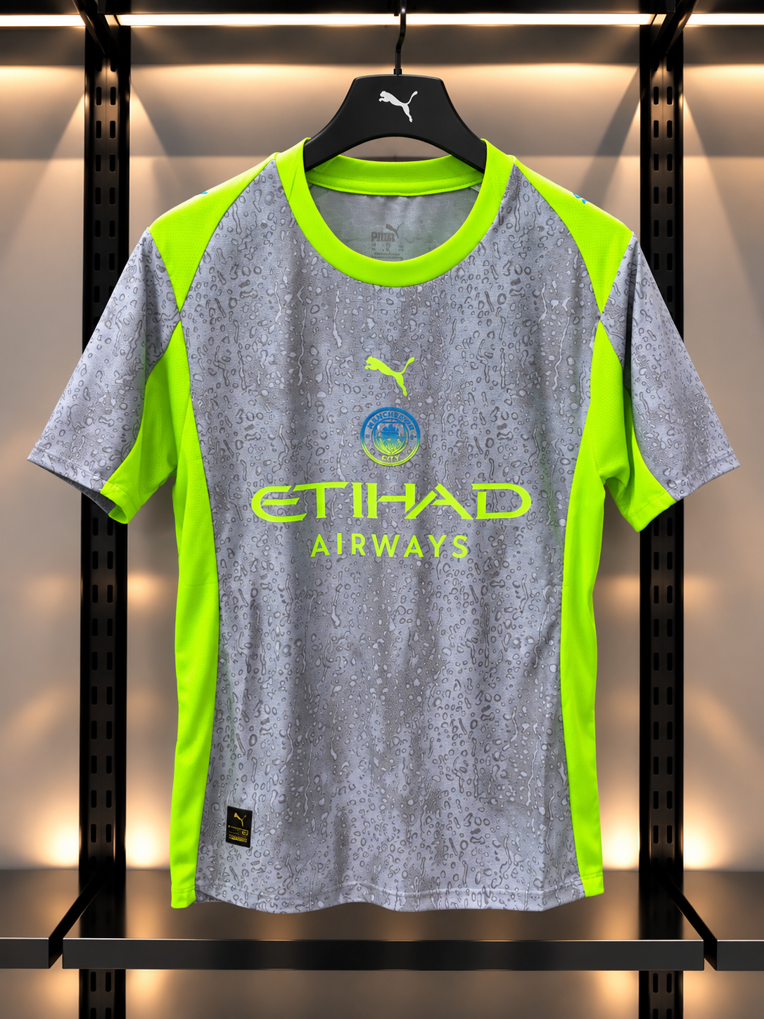 2026/2027 Manchester City Away Football Jersey – Grey & Lime