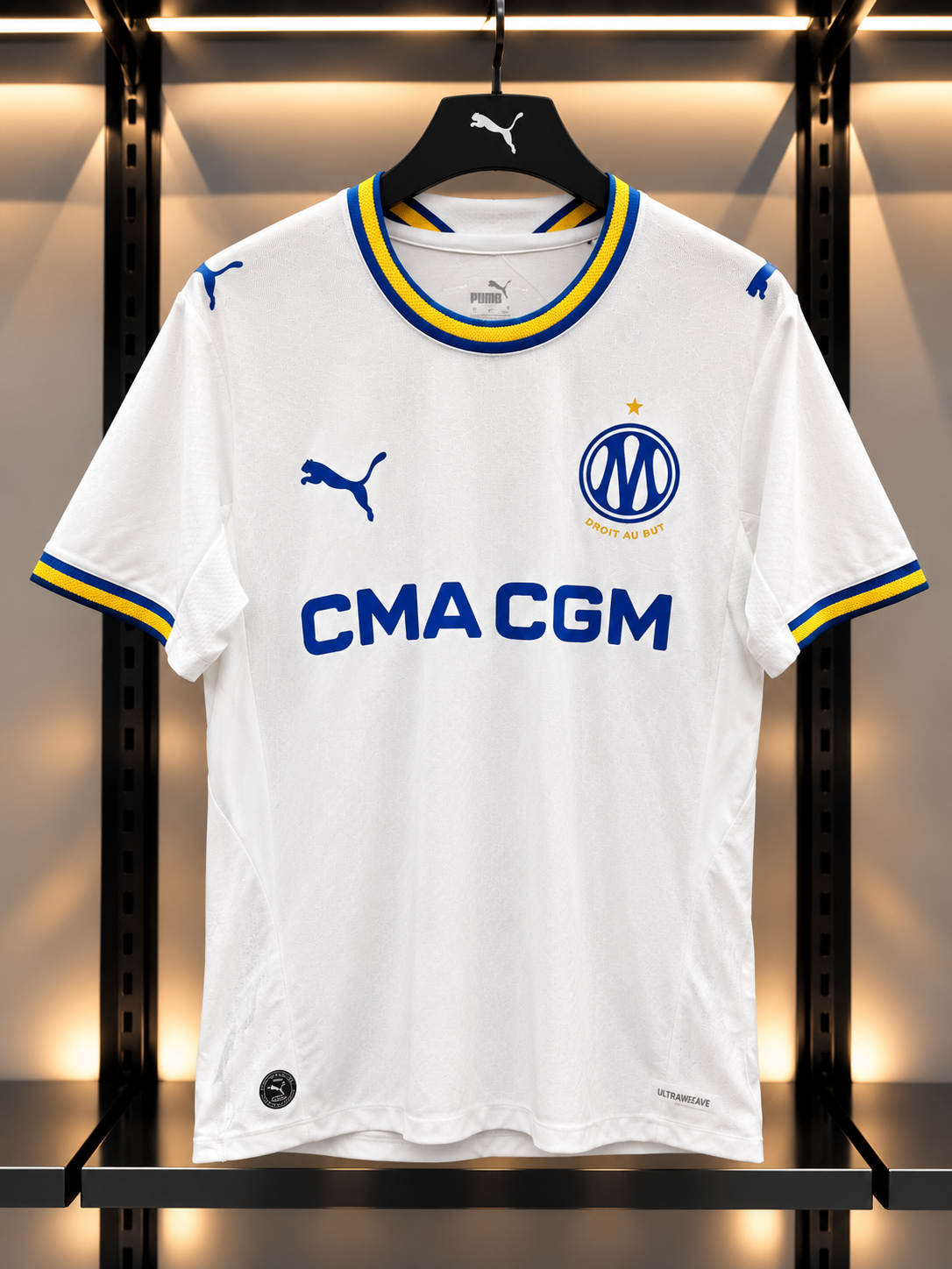 2025/2026 Olympique de Marseille Home Football Jersey – White & Blue