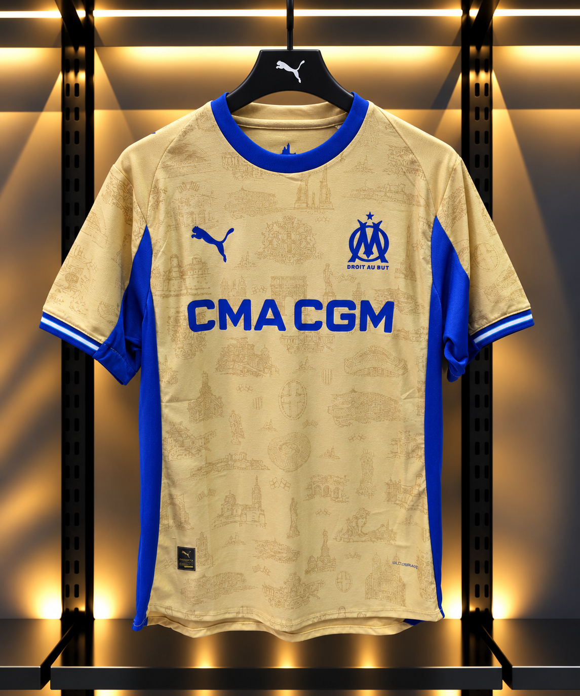 Olympique Marseille 2024/25 Away Football Jersey – Gold & Blue