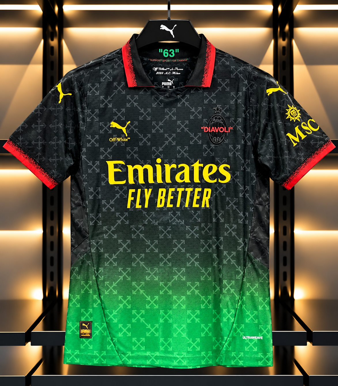 AC Milan 2023/24 Special Edition Black & Green Jersey – Puma x Off-White Style