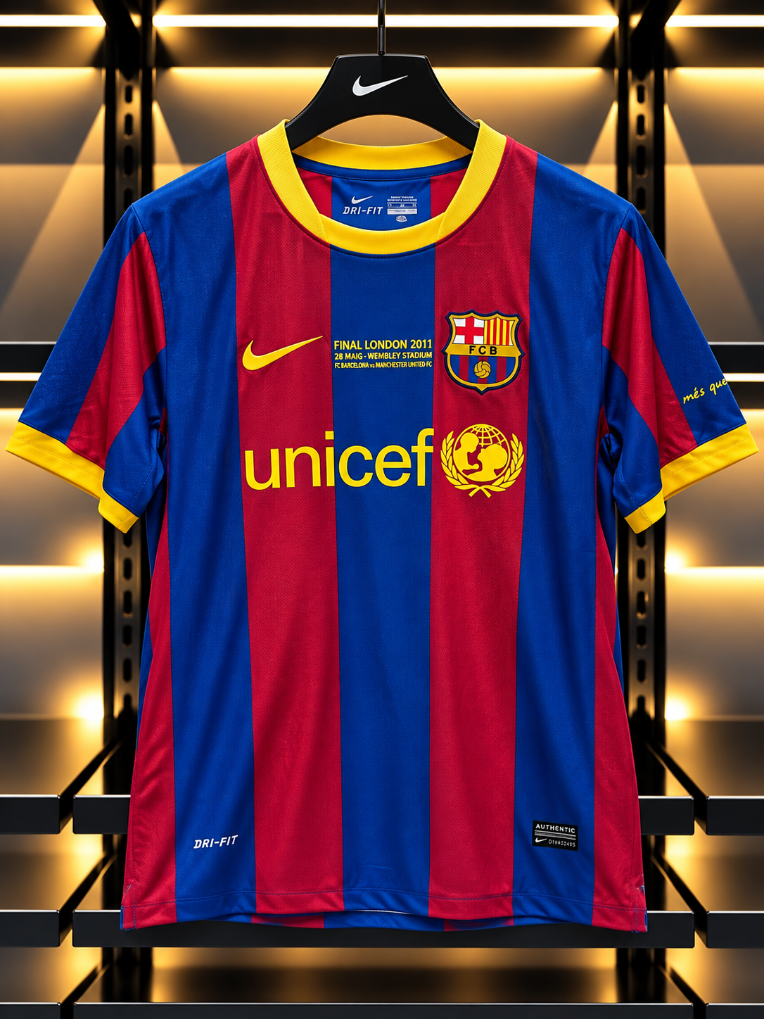 Barcelona 2010/11 Home Retro Football Jersey – Final London 2011 | Unicef Classic Shirt