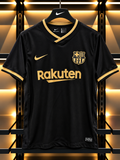 FC Barcelona Black & Gold Retro Jersey – Rakuten Edition | Classic Nike Football Shirt