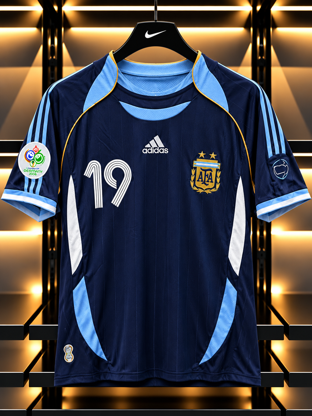 Argentina 2006 World Cup Retro Messi #19 Away Jersey