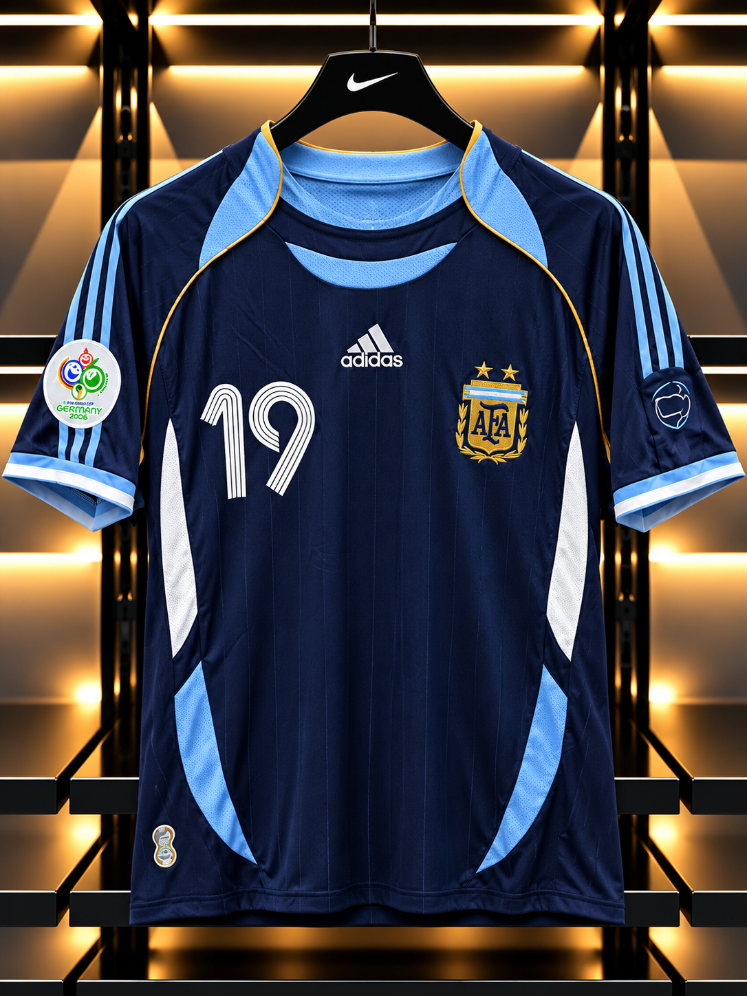 Argentina 2006 World Cup Retro Messi #19 Away Jersey
