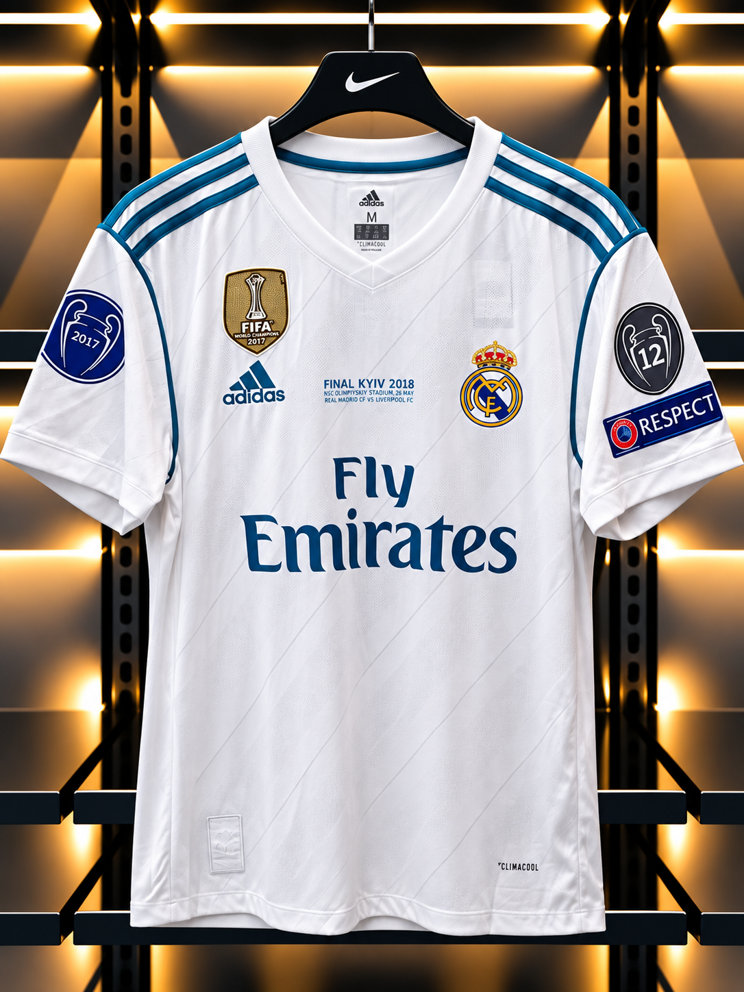 Real Madrid 2018 Champions League Final Home Jersey – Fly Emirates