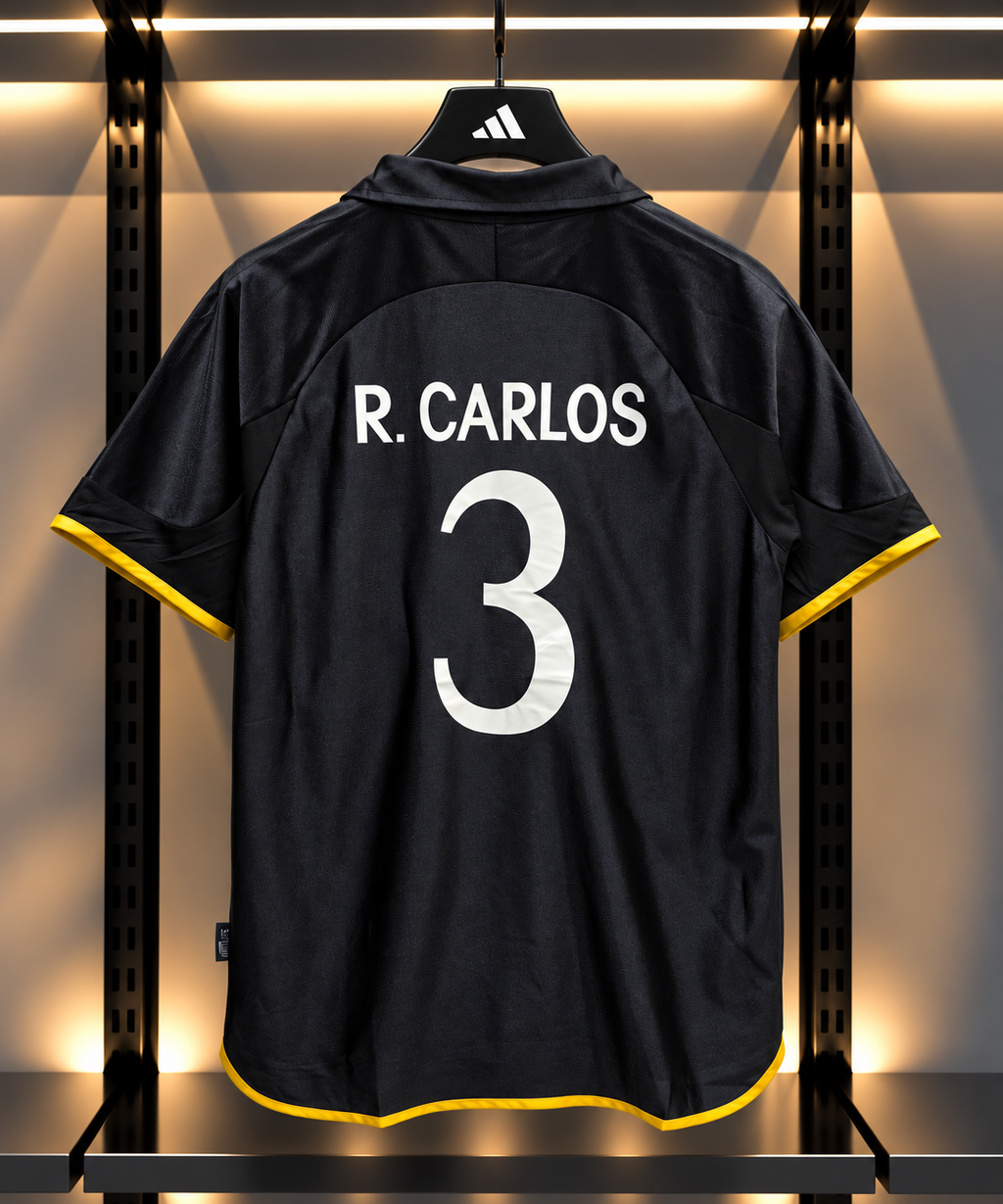 Real Madrid 1999/2000 Away Football Jersey – Black & Gold