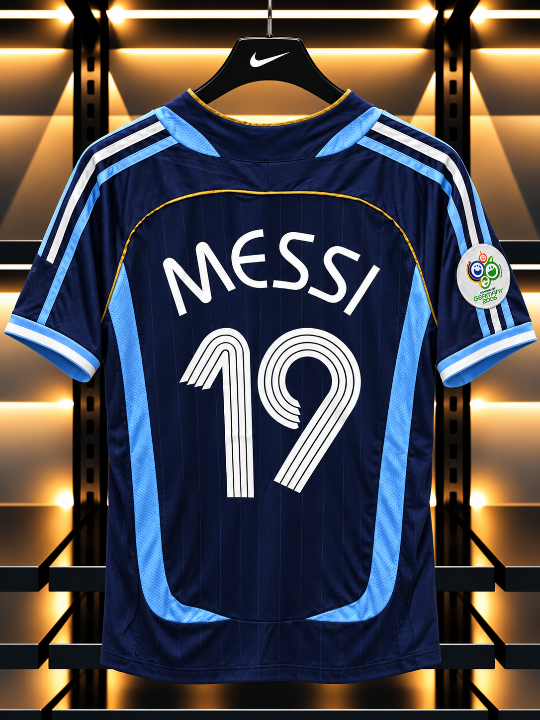 Argentina 2006 World Cup Retro Messi #19 Away Jersey