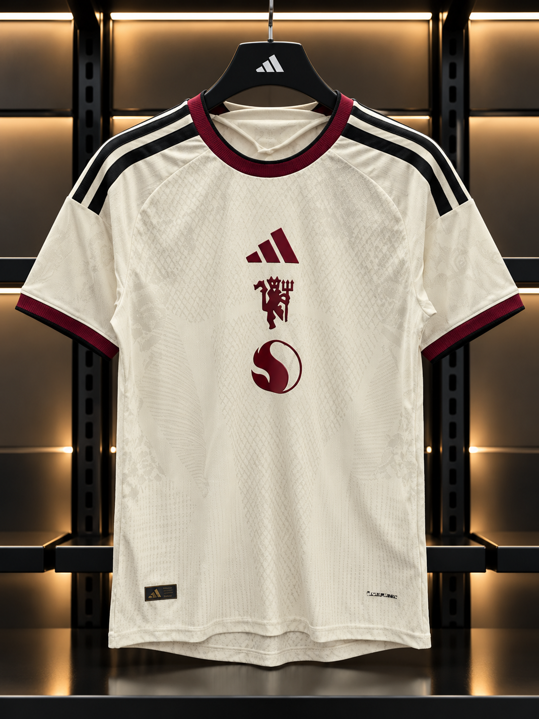 Manchester United 2026/27 Away Jersey – Cream & Burgundy Football Shirt