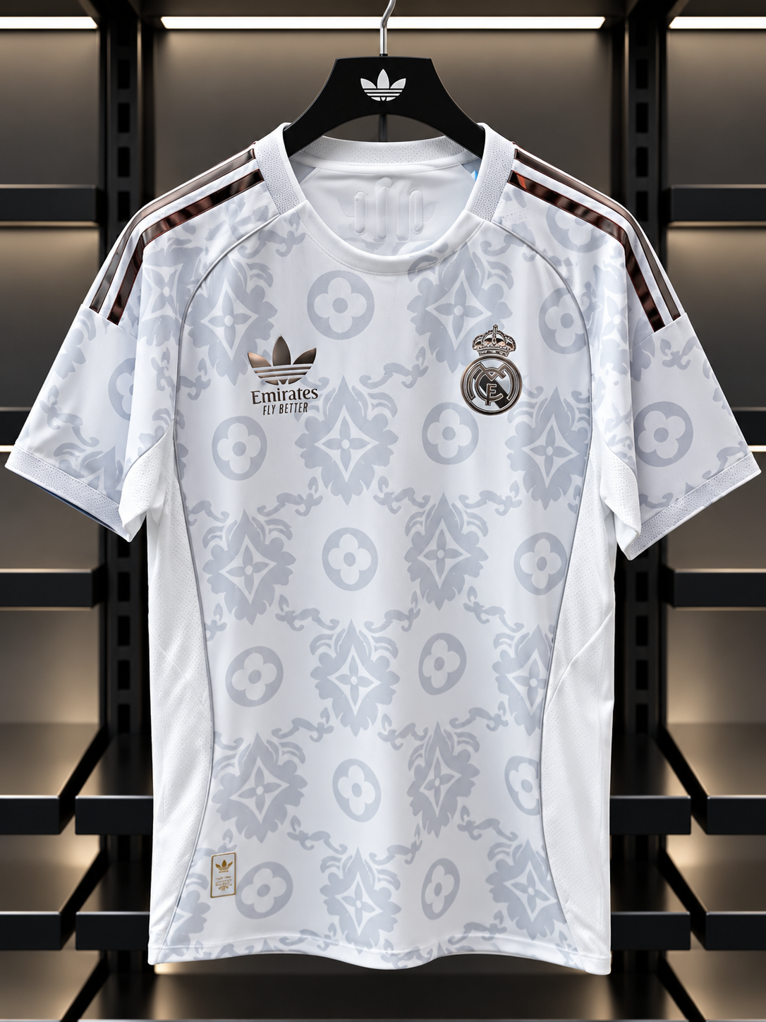 Real Madrid x Louis Vuitton Inspired White Football Jersey – Luxury Edition