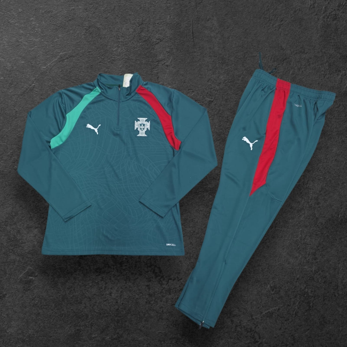 Portugal National Team Training Tracksuit – Teal/Red, Puma