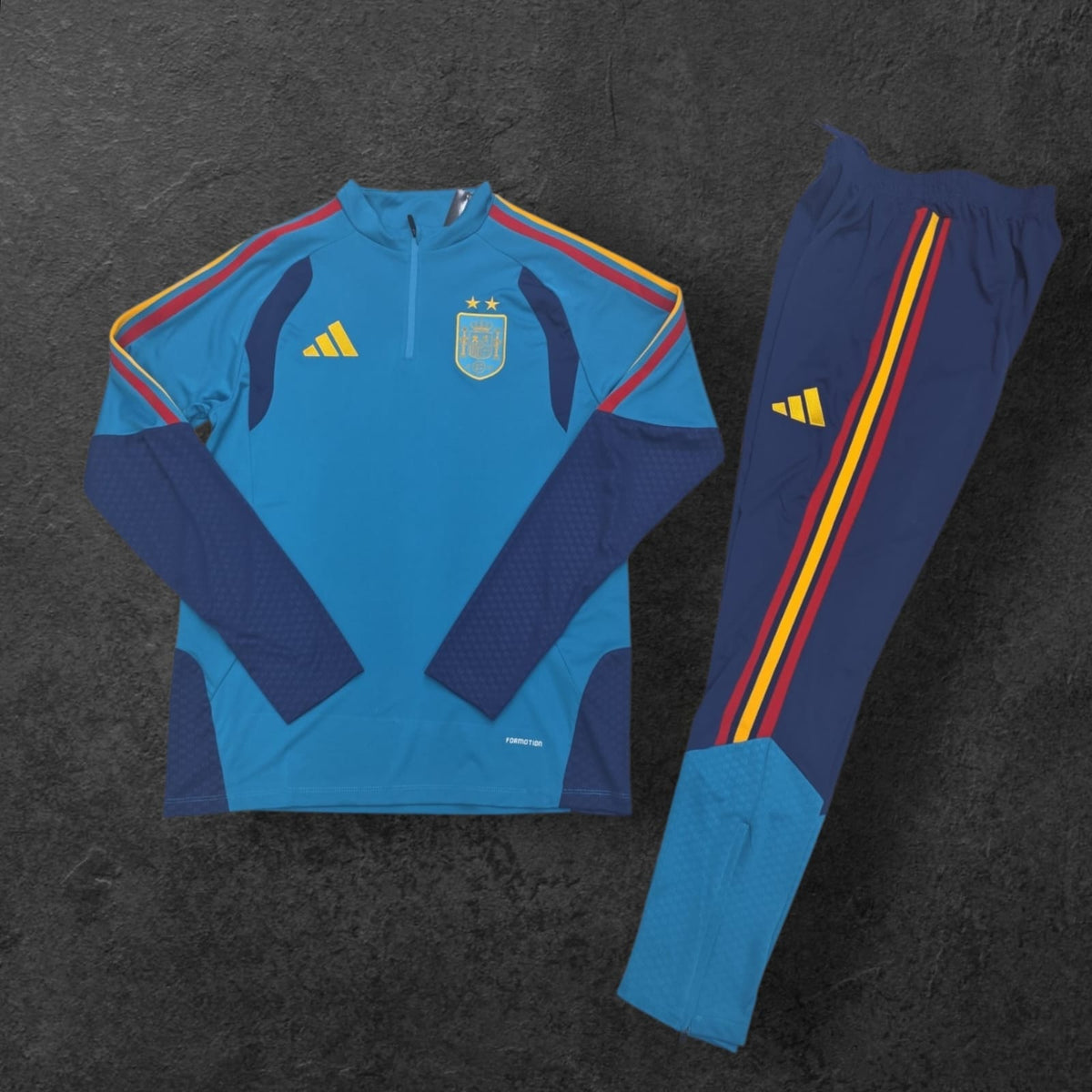 Spain National Team Training Tracksuit – Sky Blue/Navy, Adidas