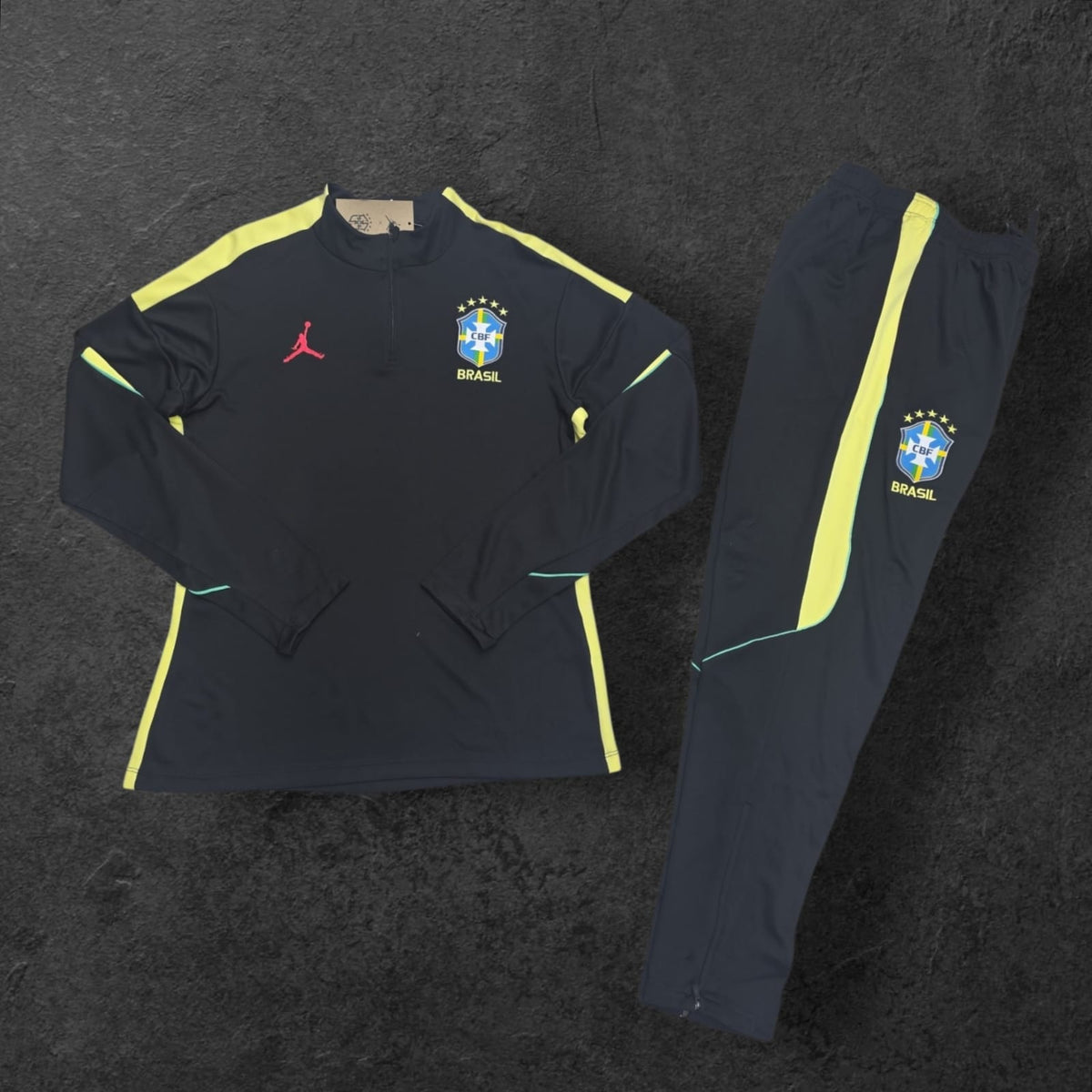 Brazil National Team Training Tracksuit – Black/Yellow, Jordan Brand
