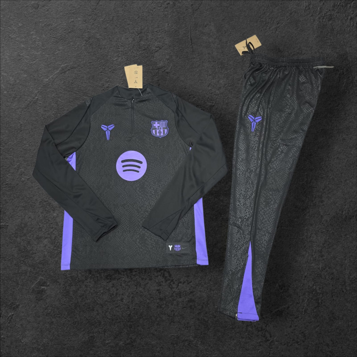 FC Barcelona x Kobe/Mamba Training Tracksuit – Black/Purple Snakeskin, Nike, Spotify sponsor