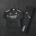 Real Madrid Training Tracksuit – Black/Yellow Trim, Adidas, Emirates sponsor