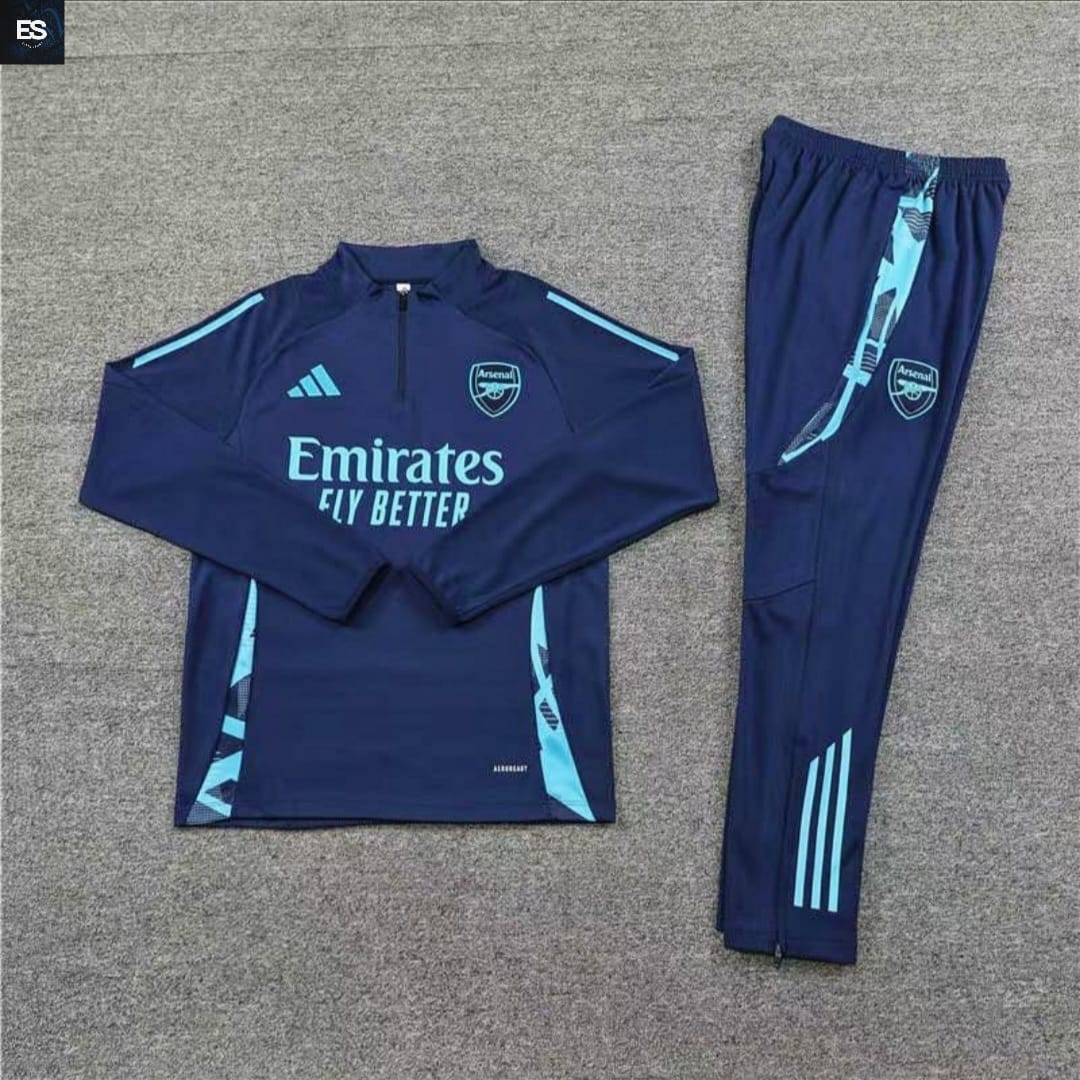 Arsenal Training Tracksuit – Navy/Sky Blue, Adidas, Emirates sponsor
